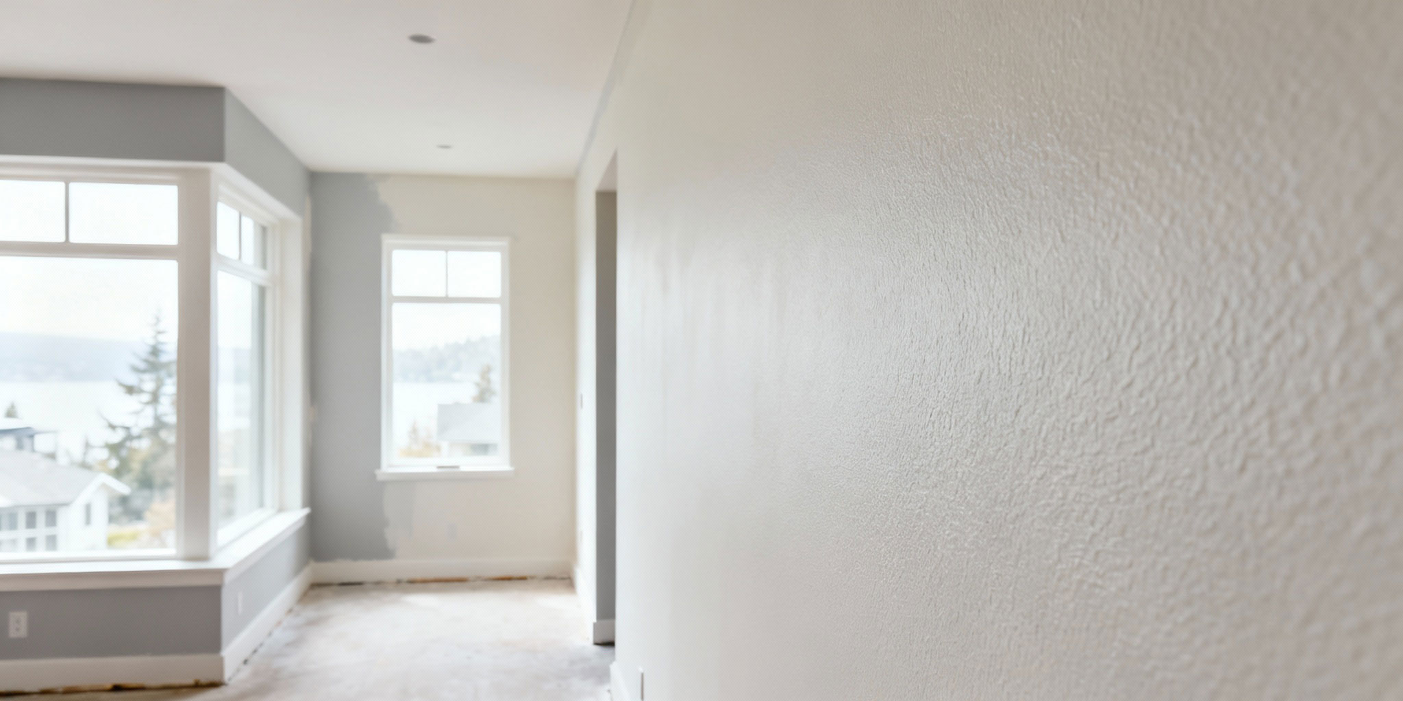 Newly finished drywall with a smooth, modern surface in a renovated Vancouver home.
