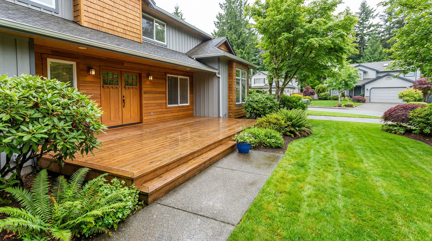 Clean Vancouver home exterior after residential pressure washing service