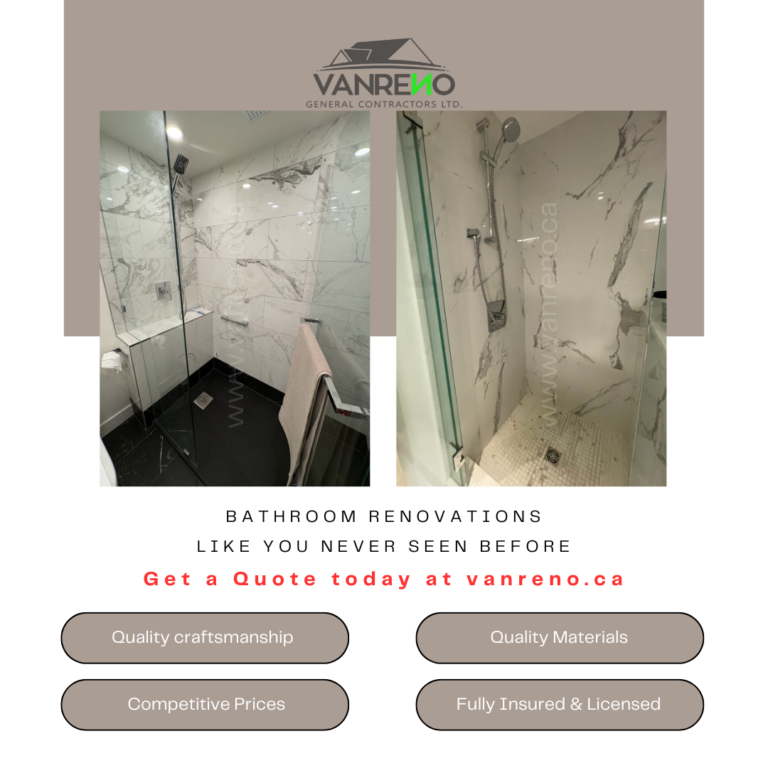Bathroom Renovation in Vancouver - Vanreno General Contractors Ltd. Full Renovation Services - Bathroom Renovator contractor in Burnaby BC